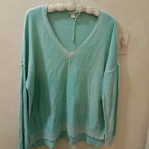 Sundance Sz XL turquoise lightweight Cotton Sweater